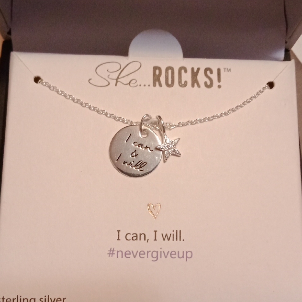 - Rocks Silver Necklace with Star Charm